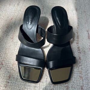 schutz Black strappy heels